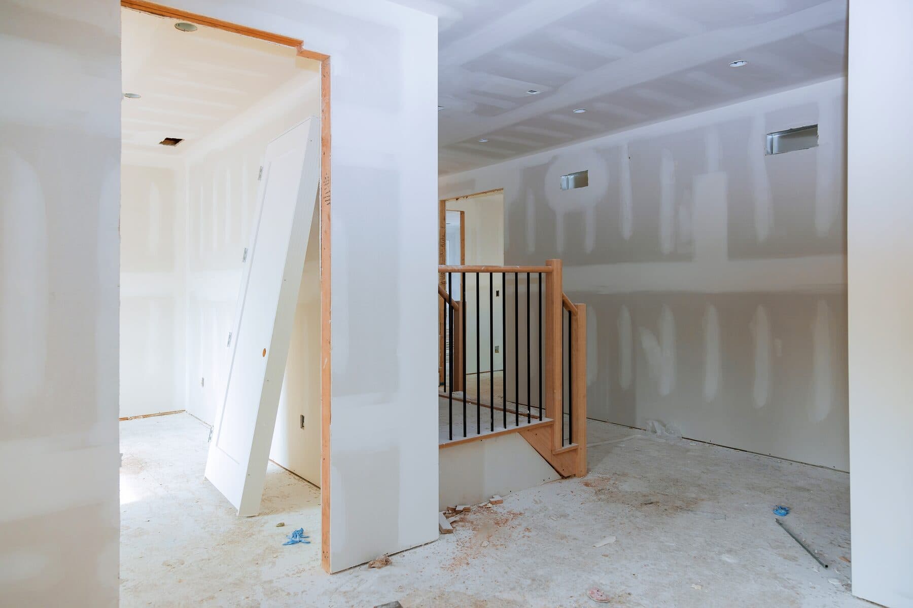 A Calgary home under construction, drywalled and ready for paint